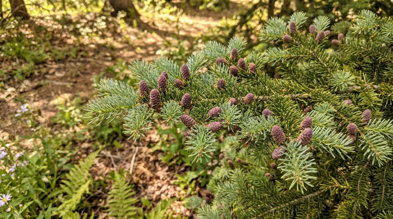 Balsam Fir growing in a garden