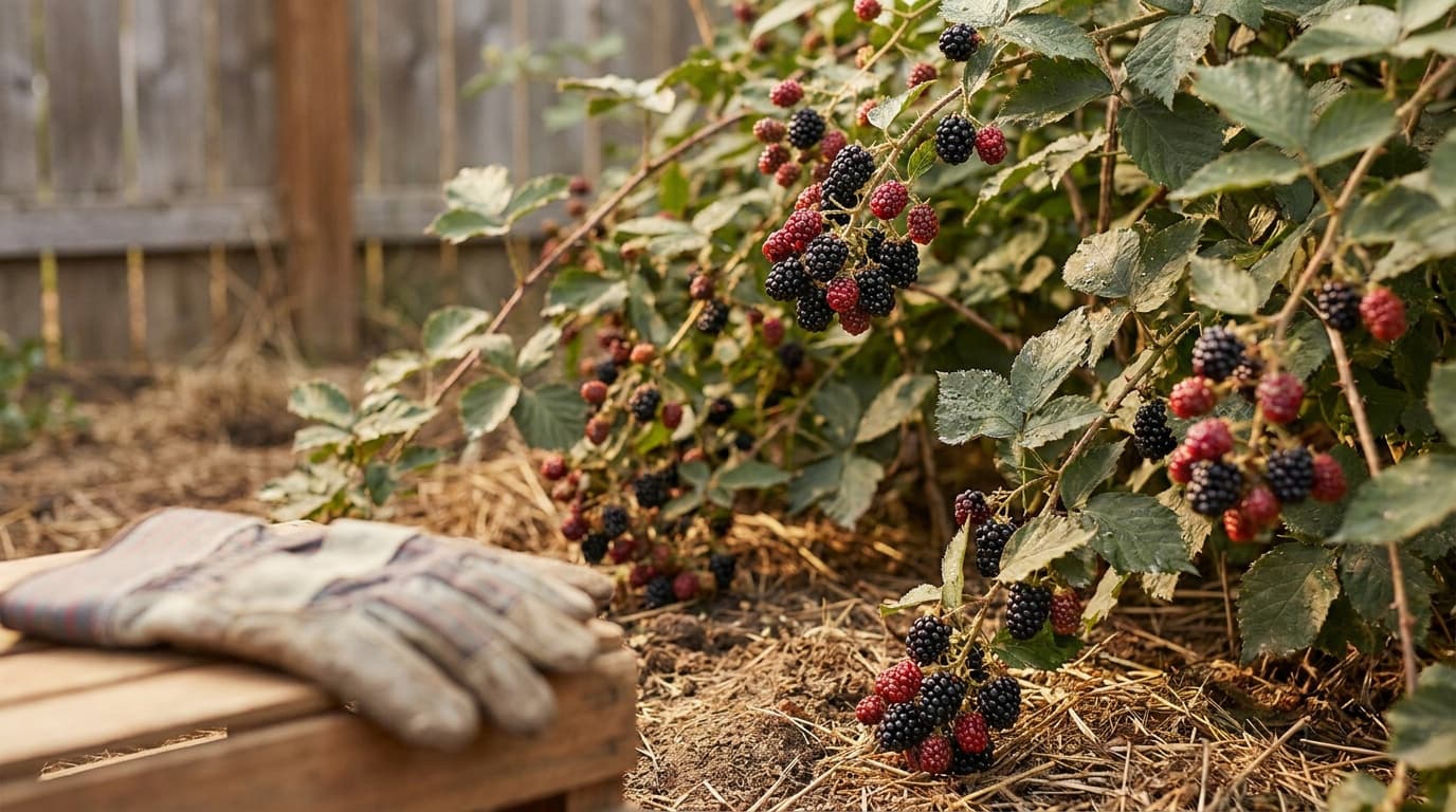 Blackberry growing in a garden