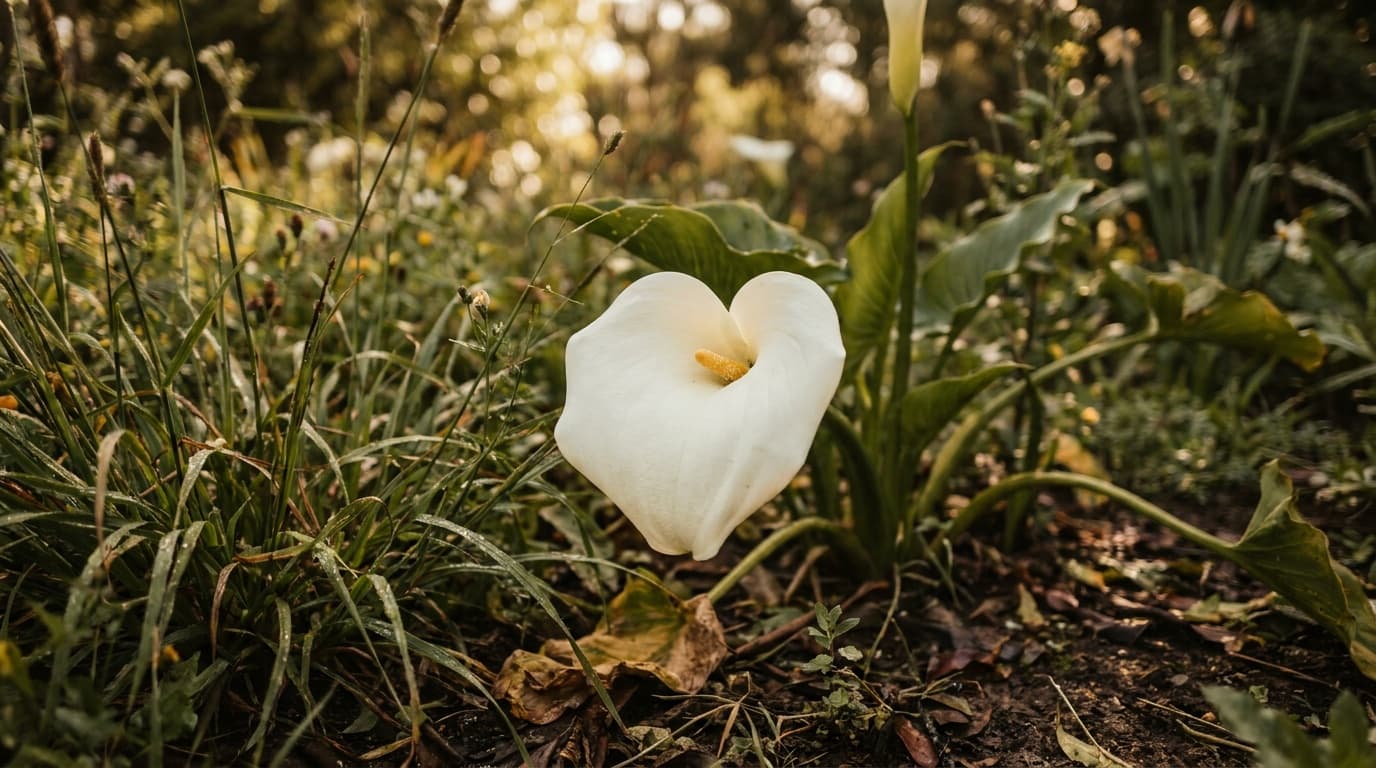 Calla Lily growing in a garden