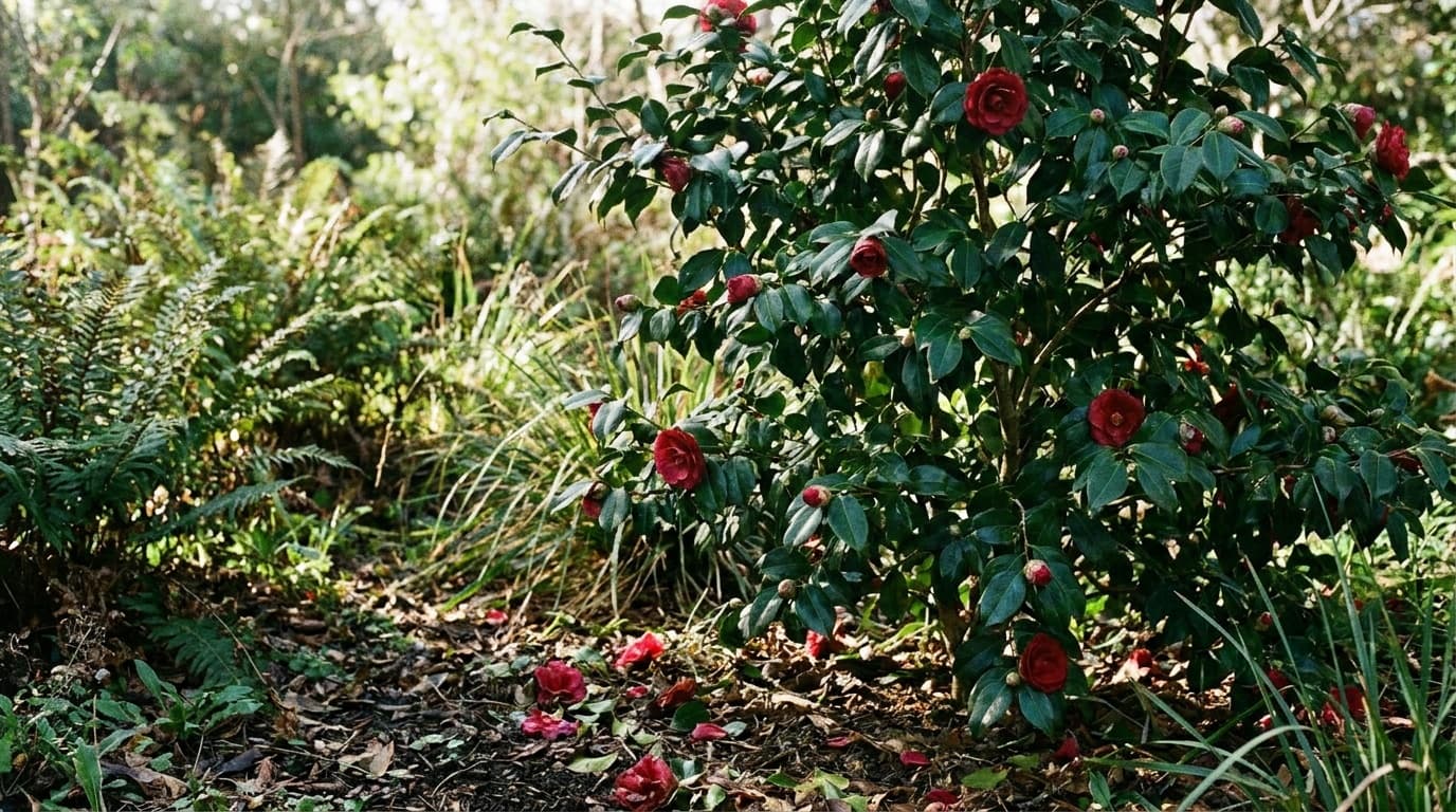 Camellia growing in a garden
