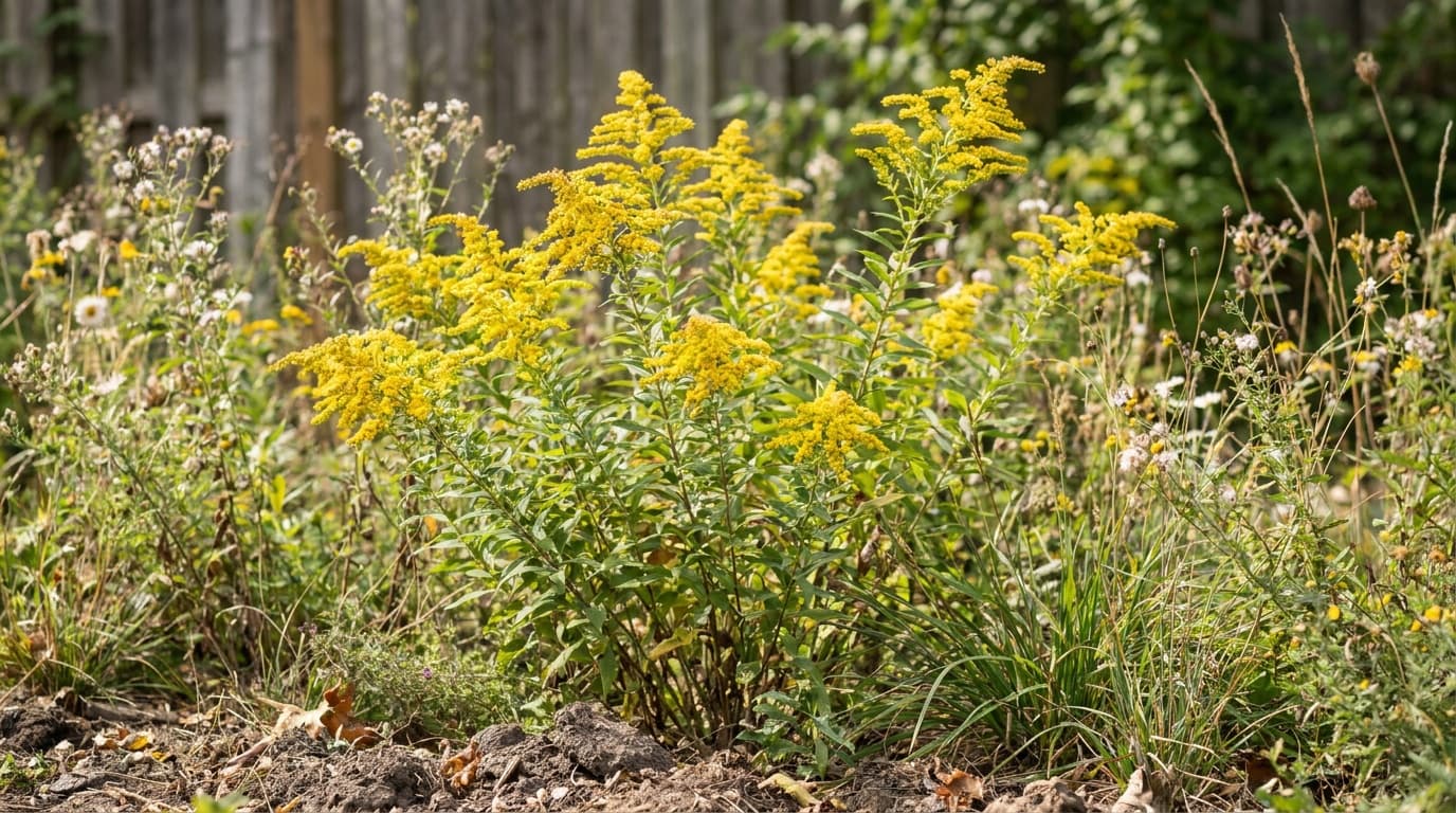 Canada Goldenrod growing in a garden