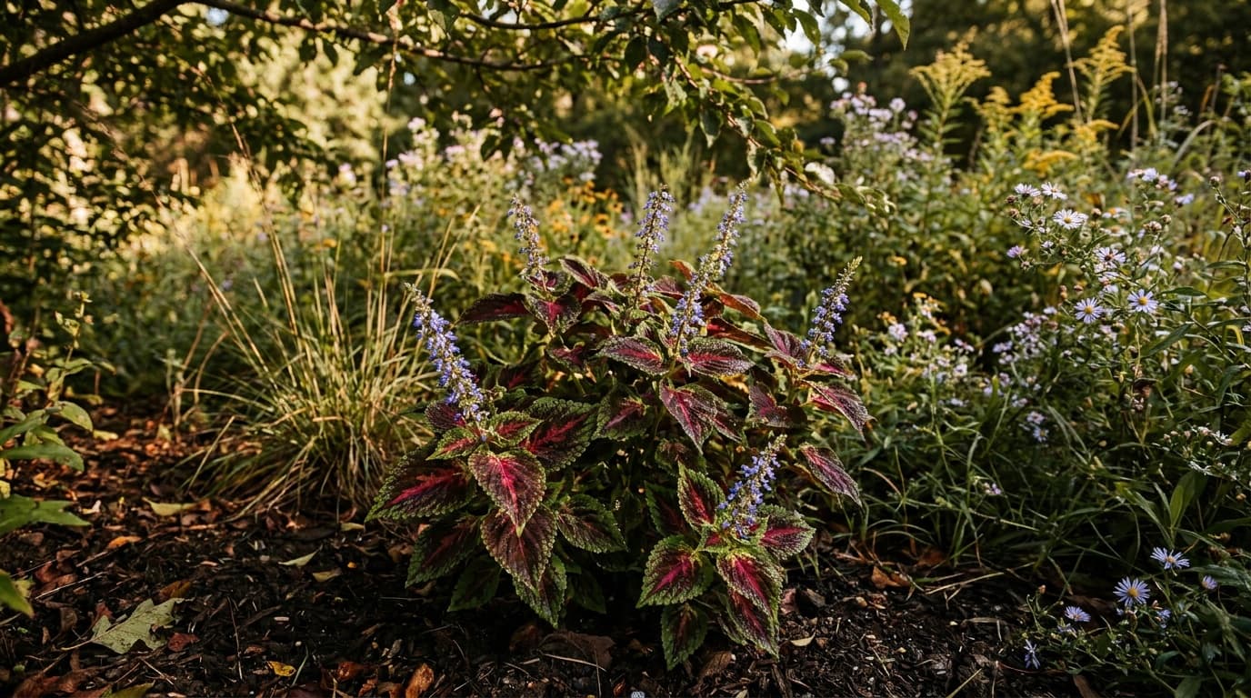 Coleus growing in a garden