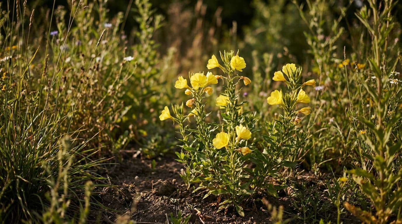 Common Evening Primrose growing in a garden