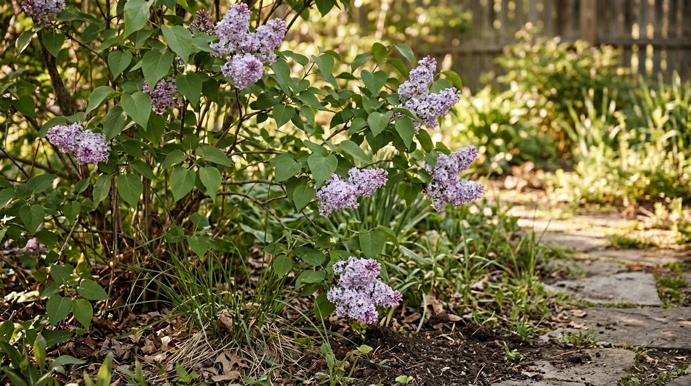 Common Lilac growing in a garden