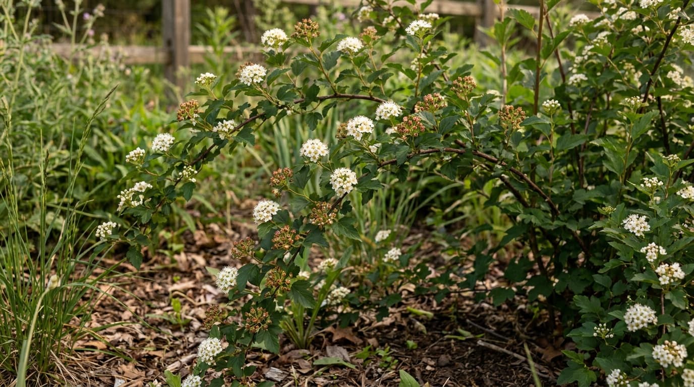 Common Ninebark growing in a garden