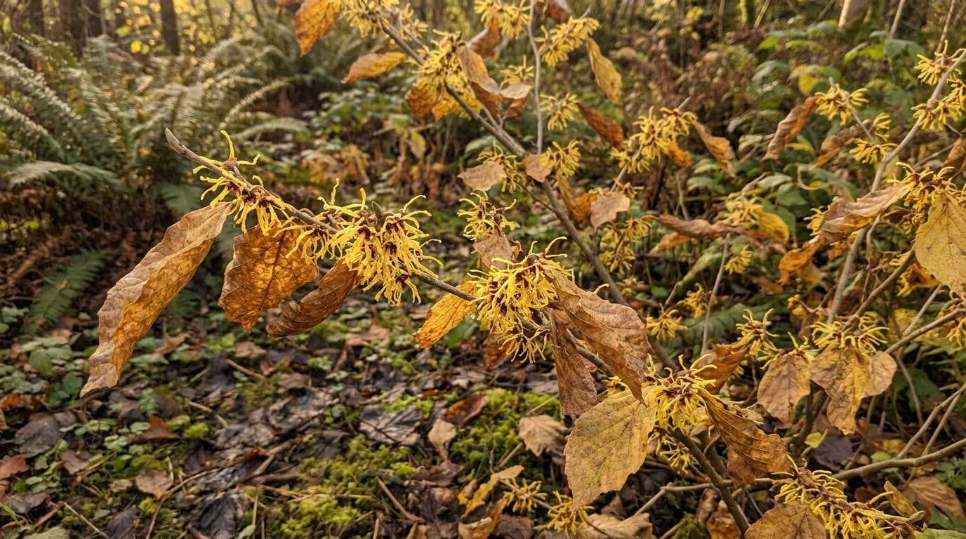 Common Witchhazel growing in a garden