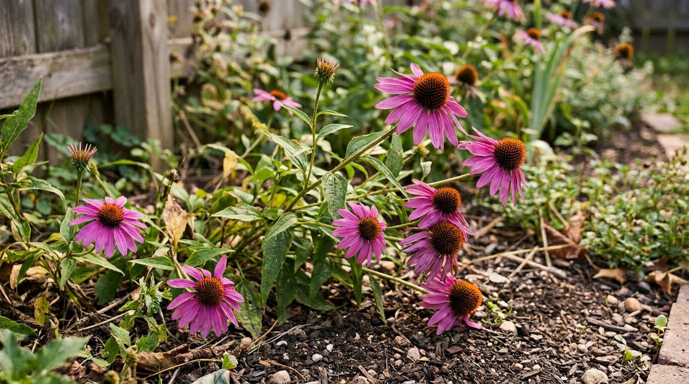 Purple Coneflower growing in a garden