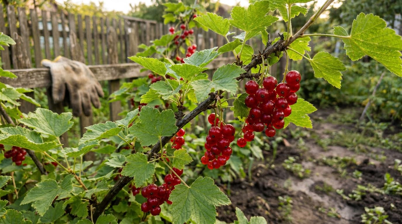 Currant growing in a garden