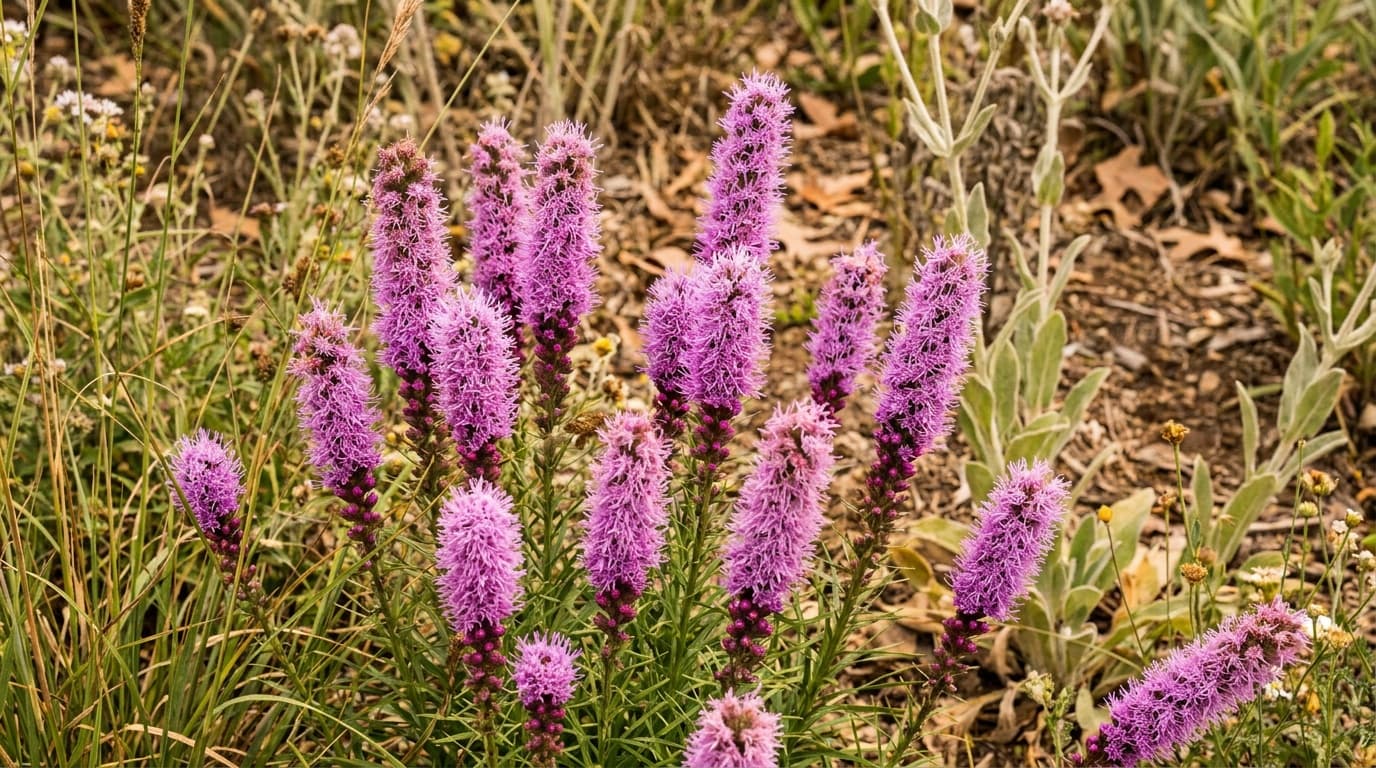 Dense Blazing Star growing in a garden