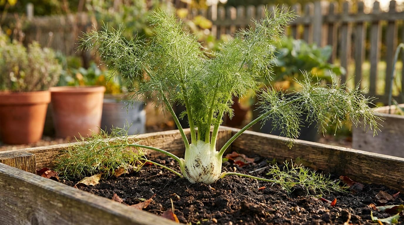 Fennel growing in a garden