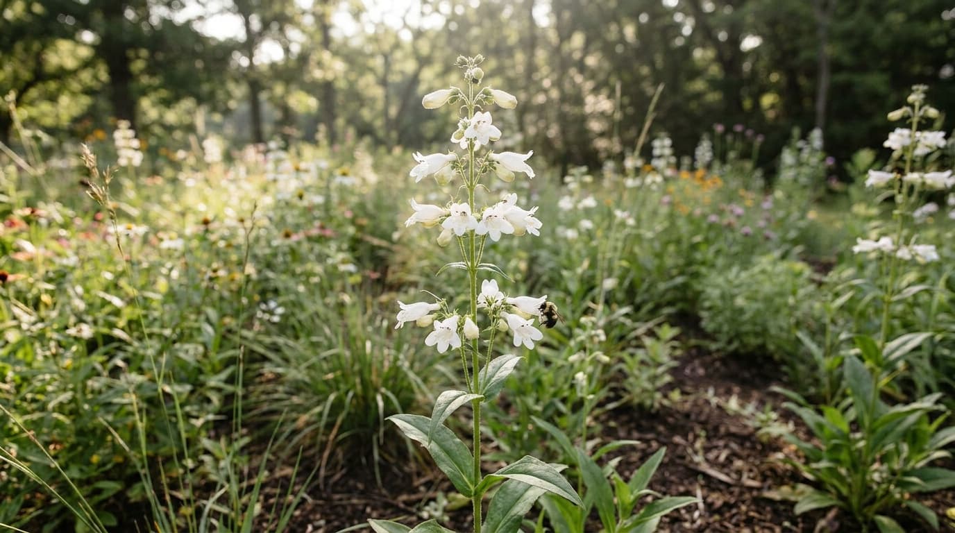 Foxglove Beardtongue growing in a garden