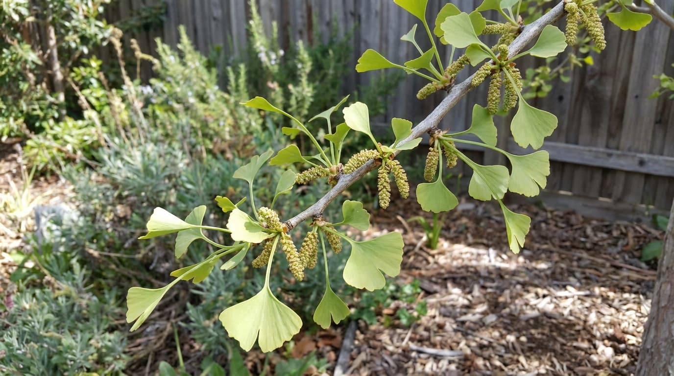 Ginkgo growing in a garden