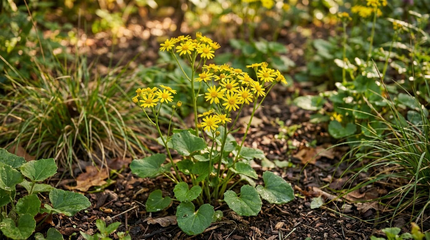 Golden Ragwort growing in a garden