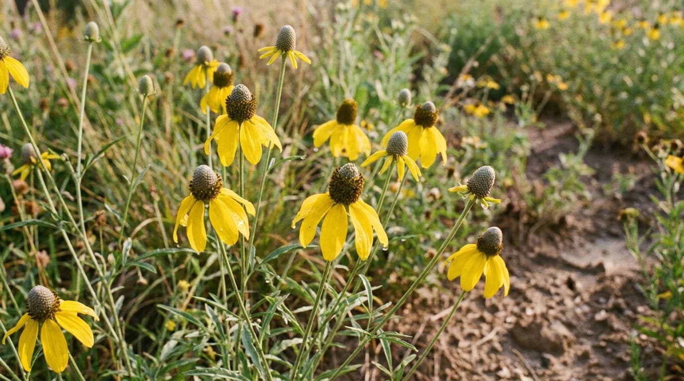 Gray-headed Coneflower growing in a garden