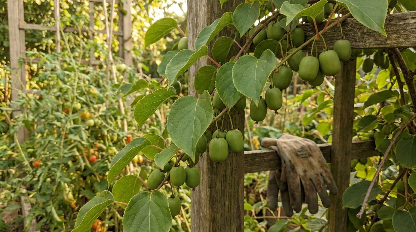 Hardy Kiwi growing in a garden