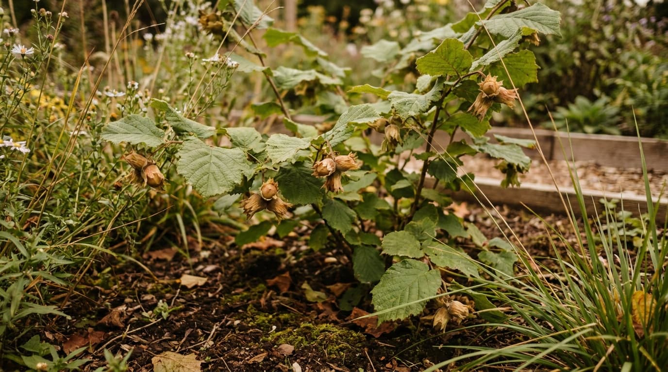 Hazelbert growing in a garden