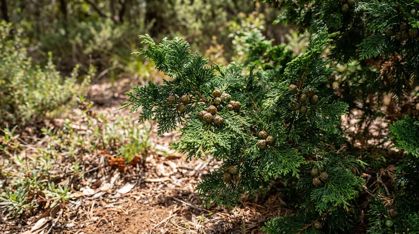 Hinoki Falsecypress growing in a garden