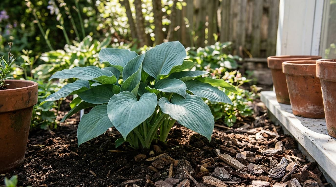 Hosta growing in a garden