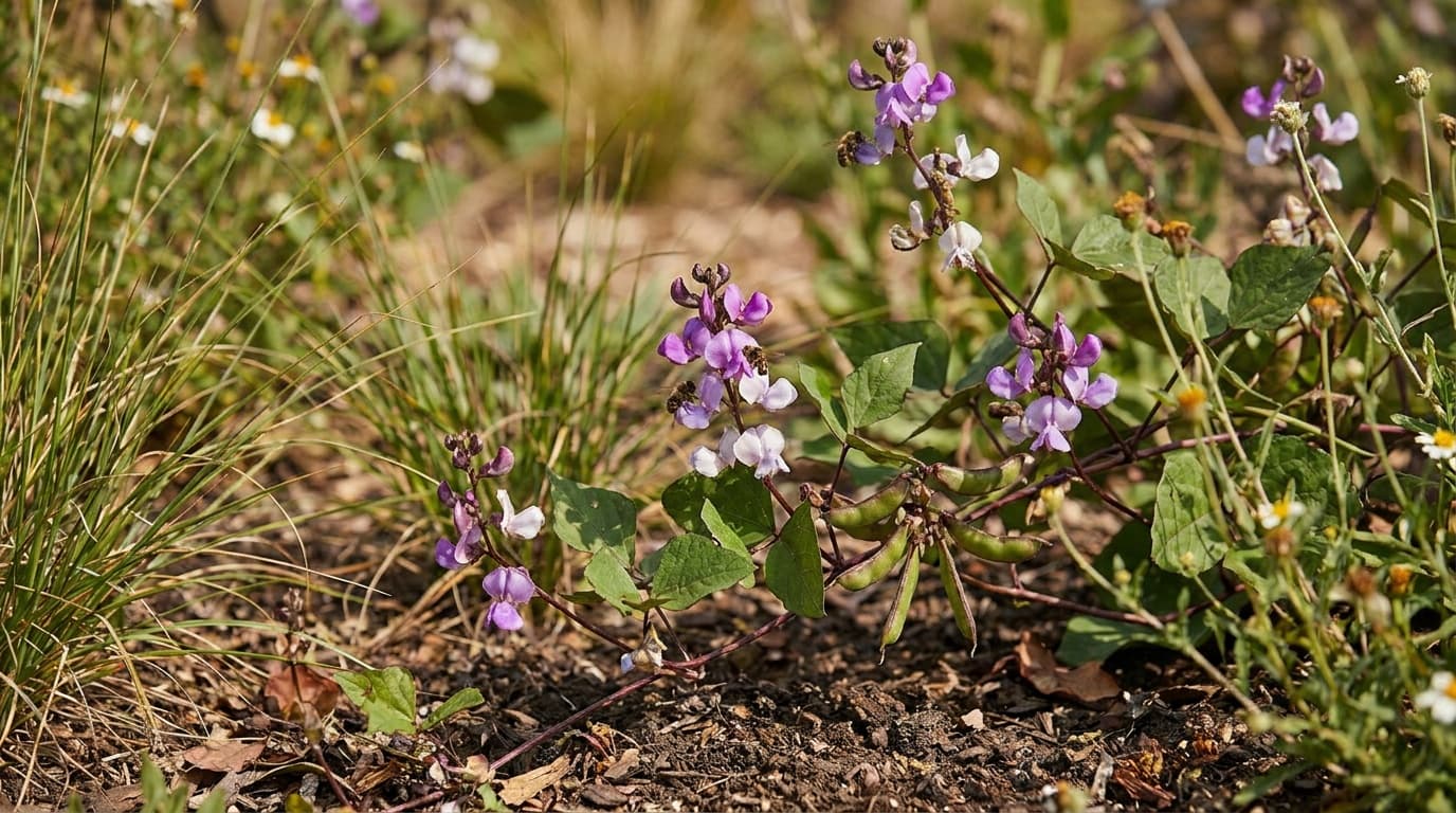 Hyacinth Bean growing in a garden