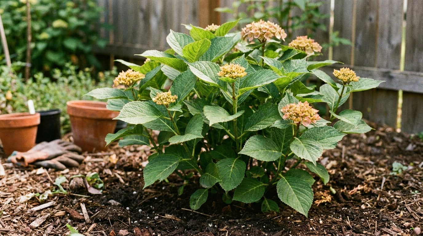 Bigleaf Hydrangea growing in a garden