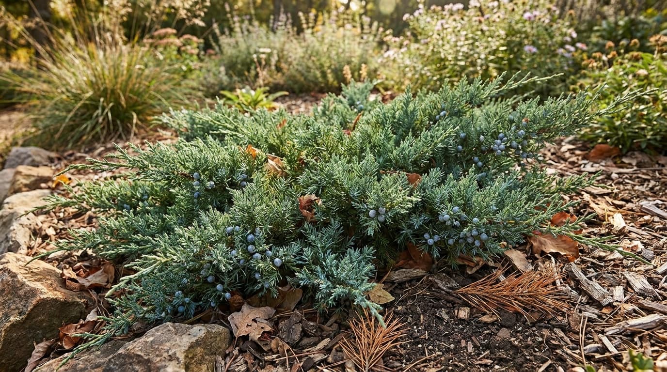 Japanese Juniper growing in a garden