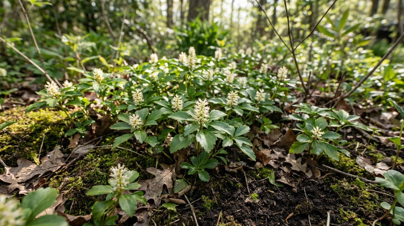 Japanese Pachysandra growing in a garden