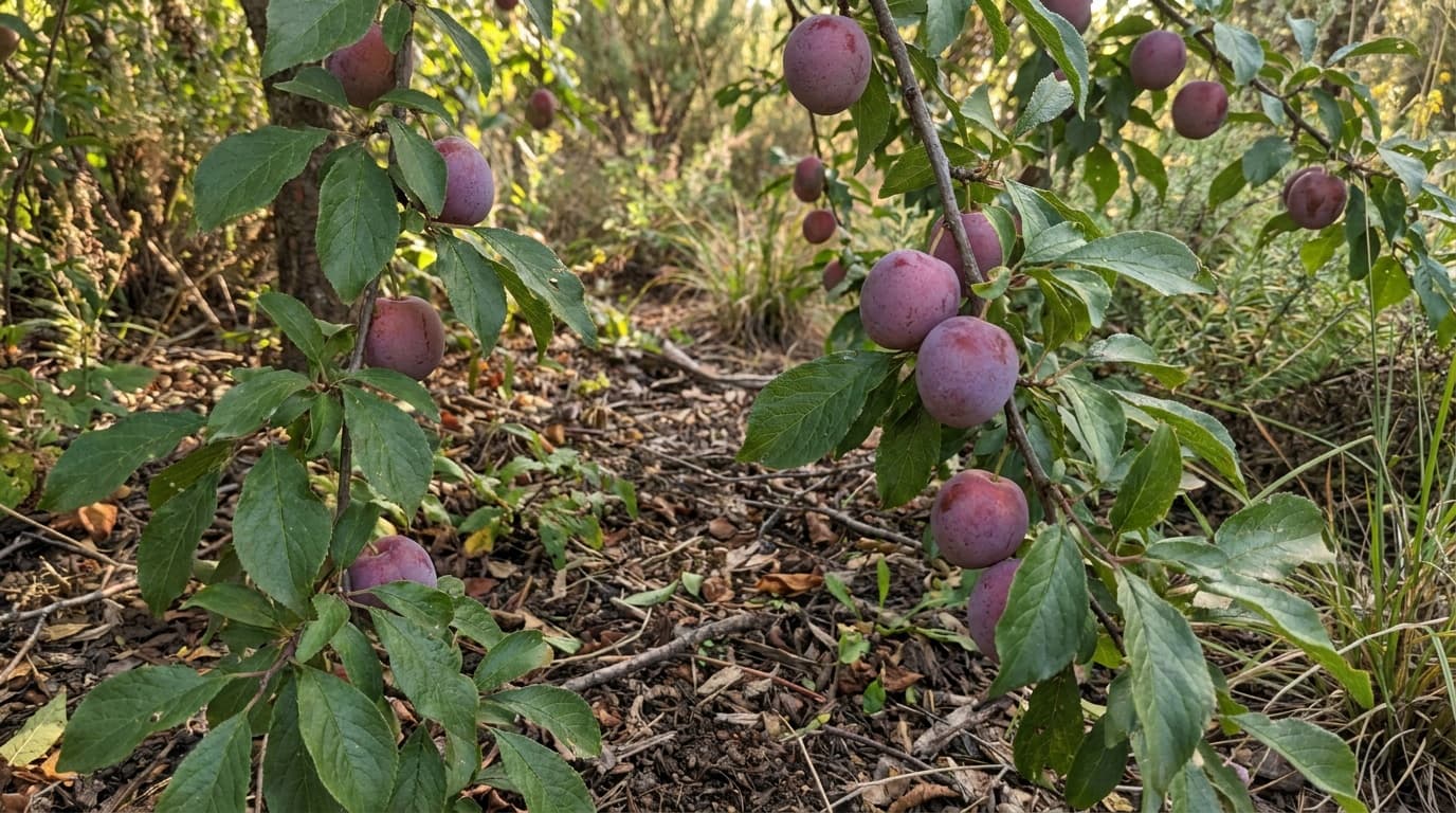 Japanese Plum growing in a garden