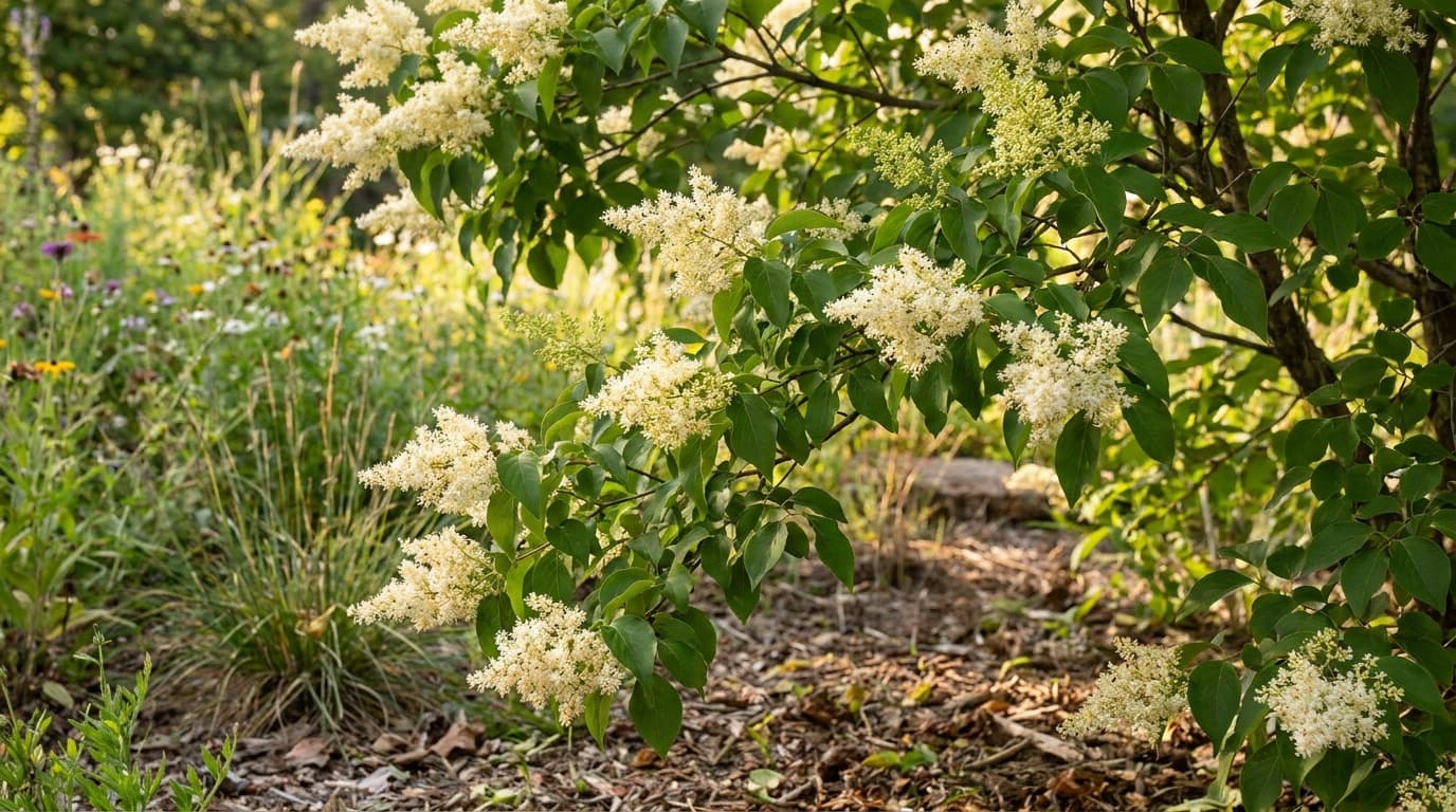 Japanese Tree Lilac growing in a garden