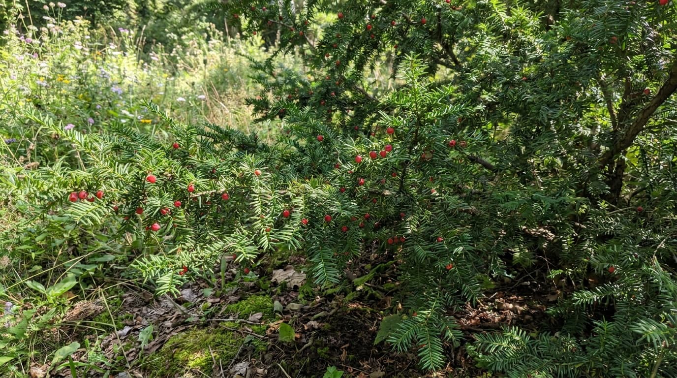 Japanese Yew growing in a garden
