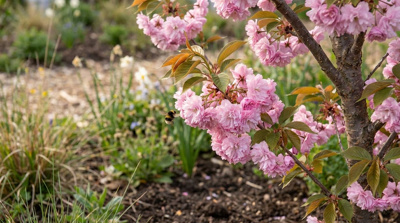 Kwanzan Cherry growing in a garden
