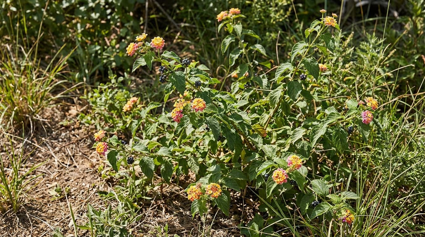 Lantana growing in a garden