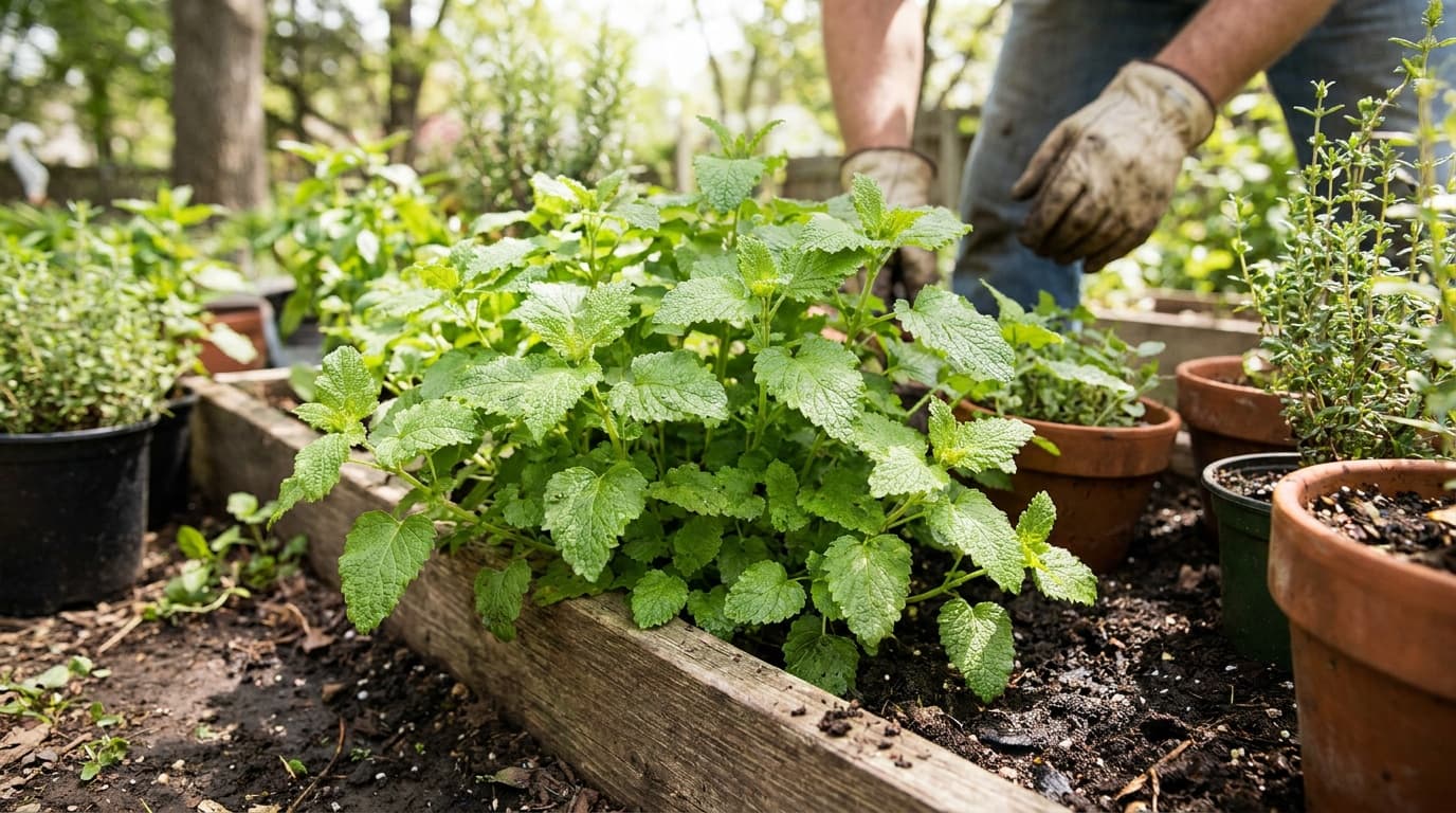 Lemon Balm growing in a garden