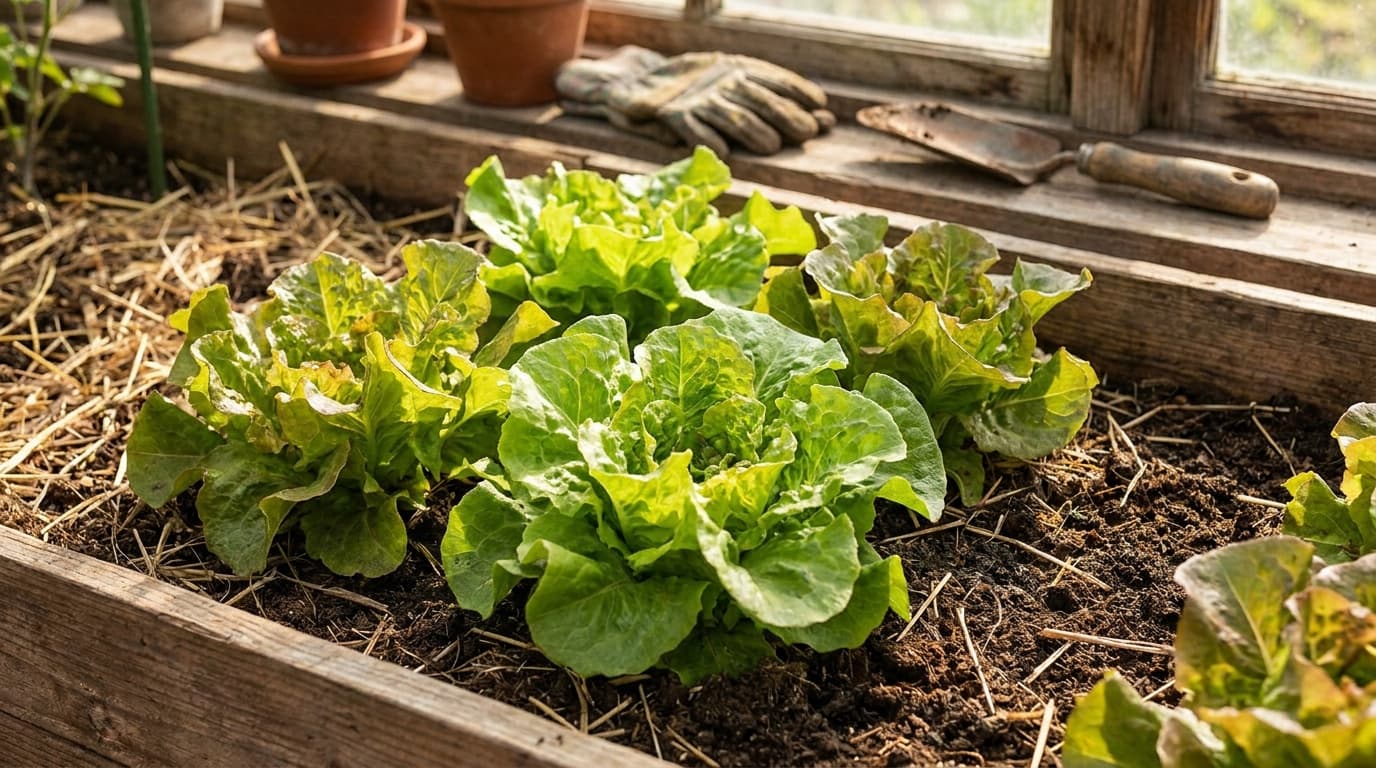 Lettuce growing in a garden
