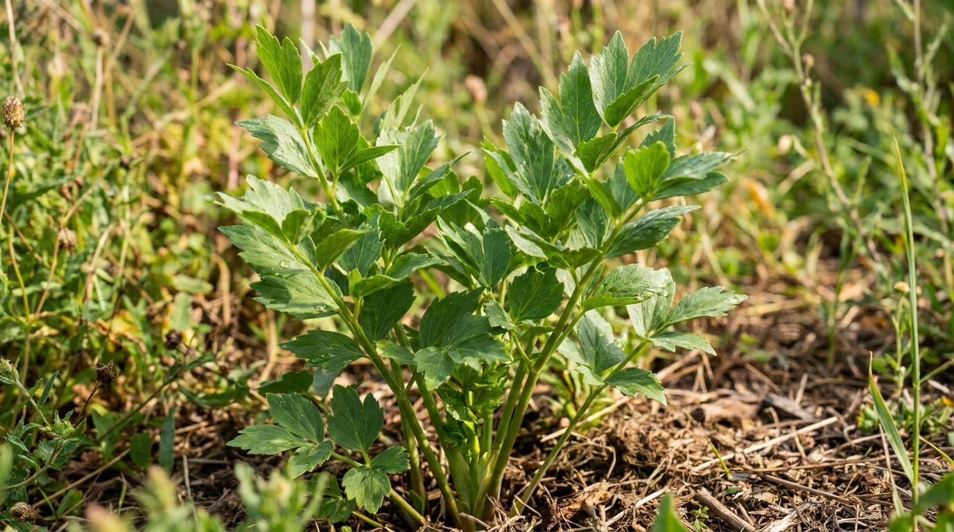 Lovage growing in a garden