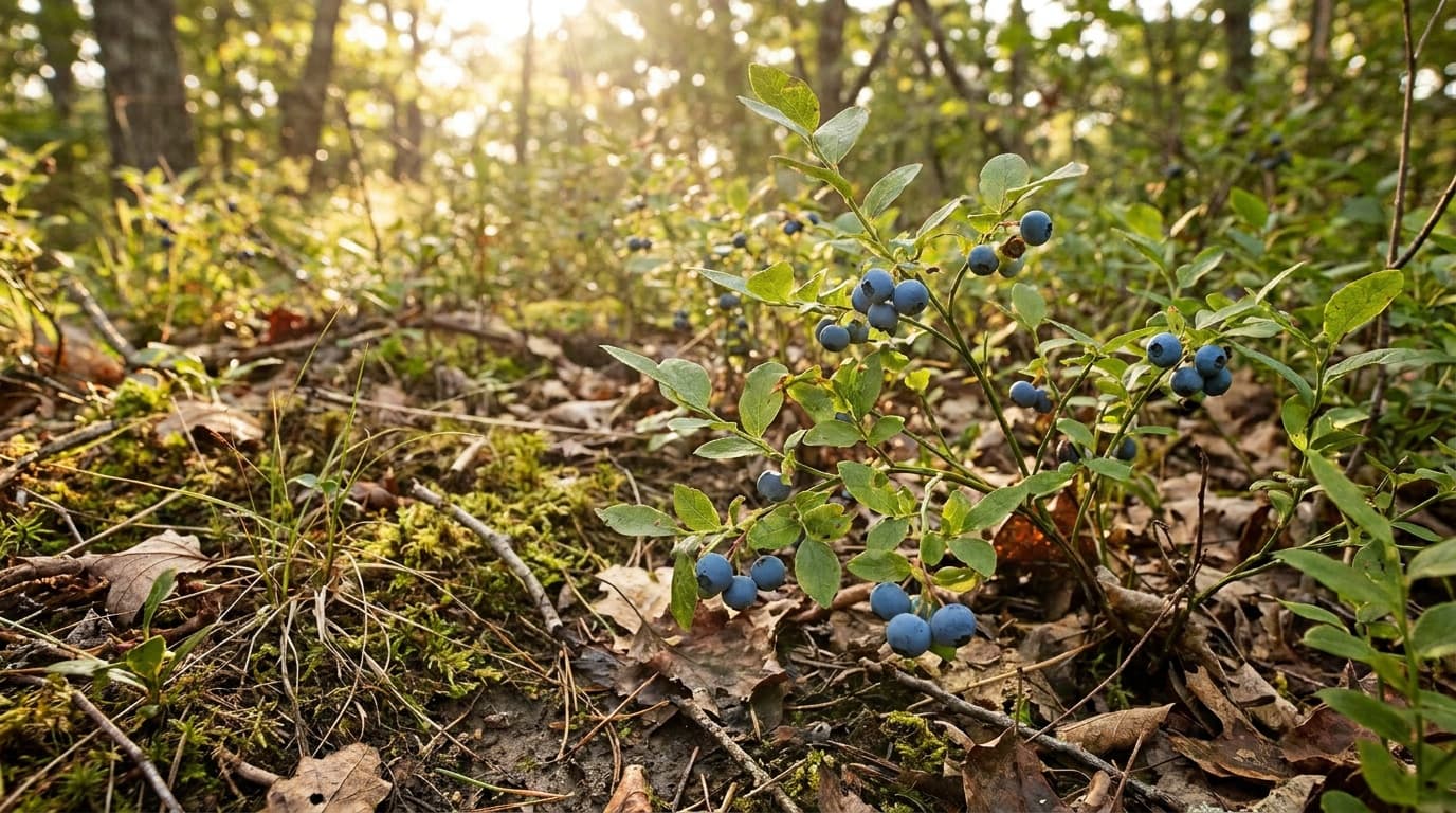 Lowbush Blueberry growing in a garden