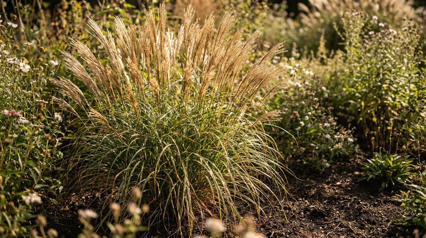 Maiden Grass growing in a garden