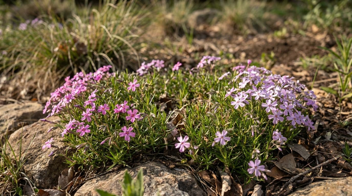 Moss Phlox growing in a garden