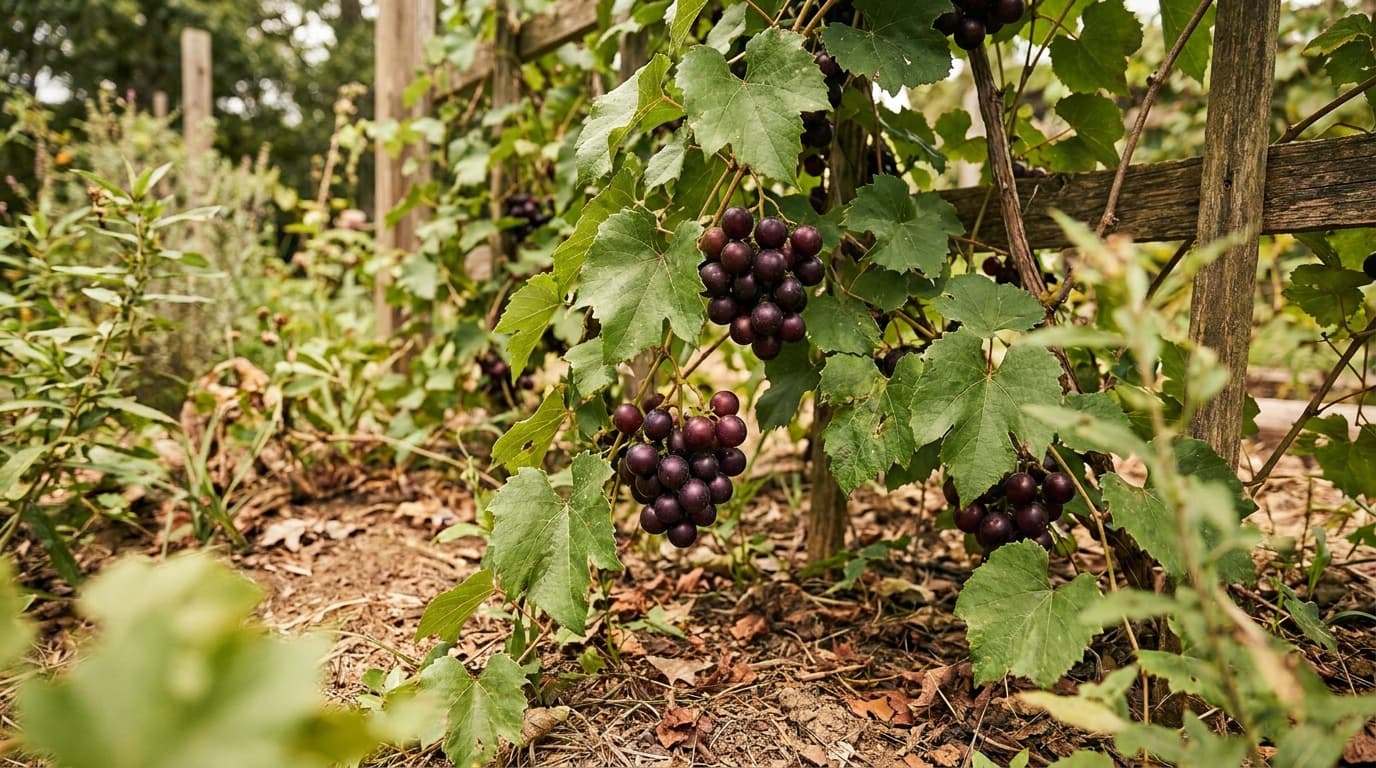 Muscadine Grape growing in a garden