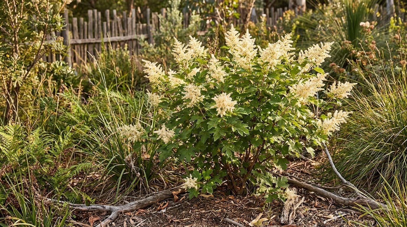 Oceanspray growing in a garden