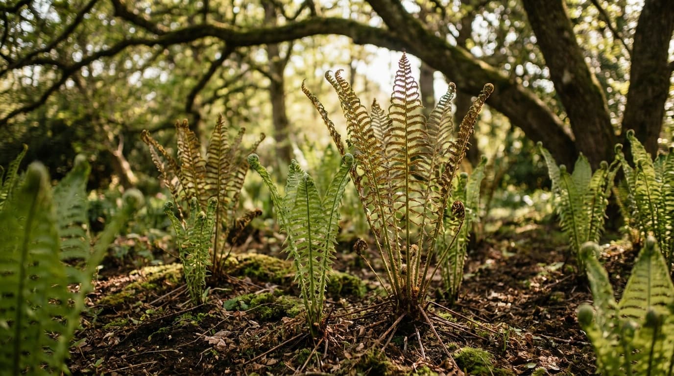Ostrich Fern growing in a garden