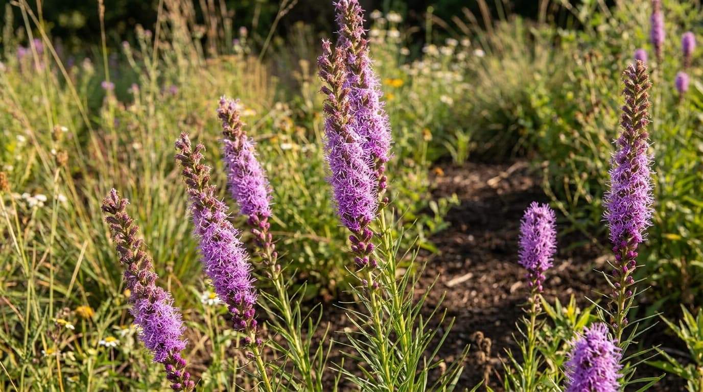 Prairie Blazing Star growing in a garden