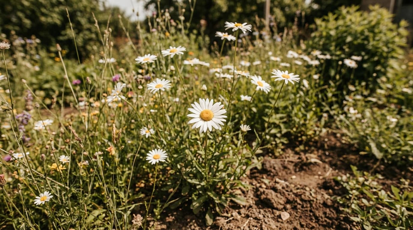 Shasta Daisy growing in a garden