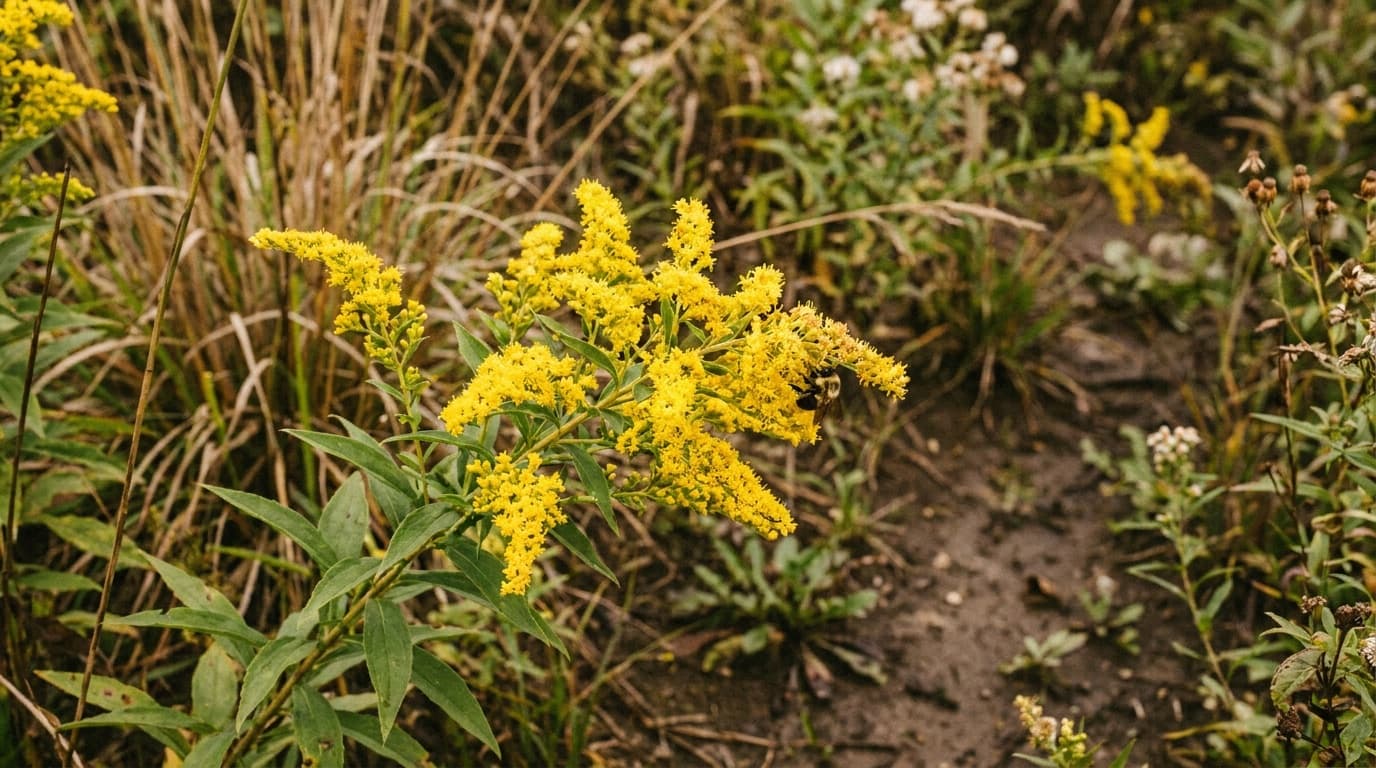 Showy Goldenrod growing in a garden