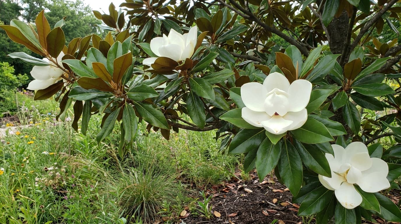 Southern Magnolia growing in a garden