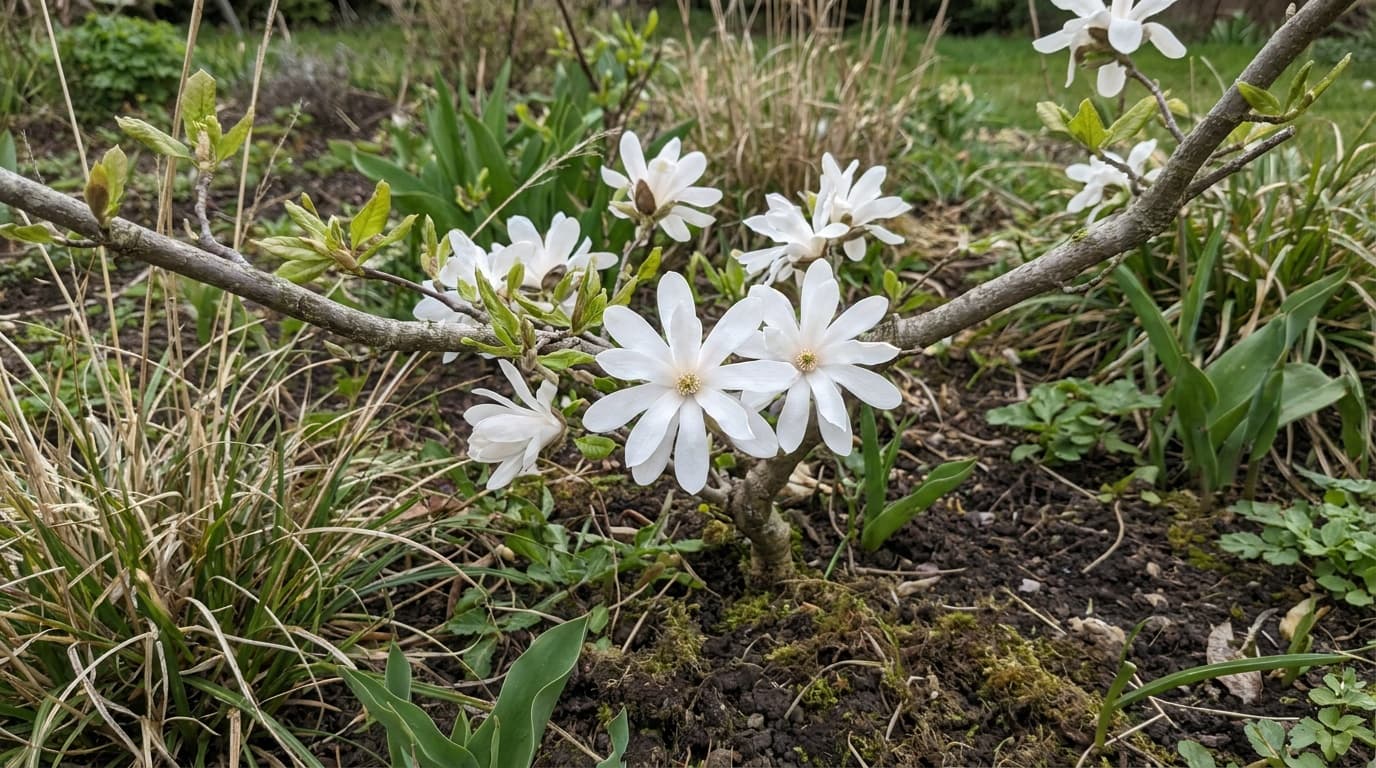 Star Magnolia growing in a garden