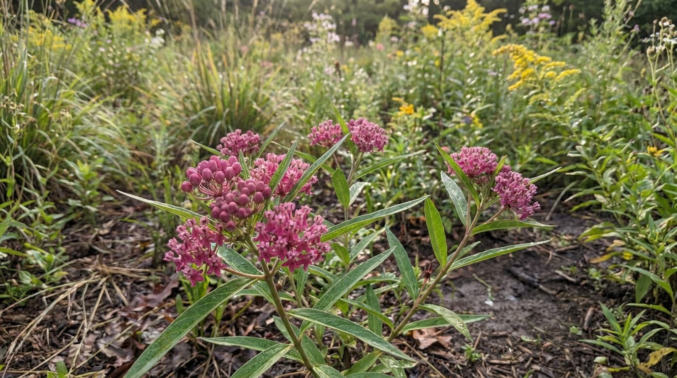 Swamp Milkweed growing in a garden