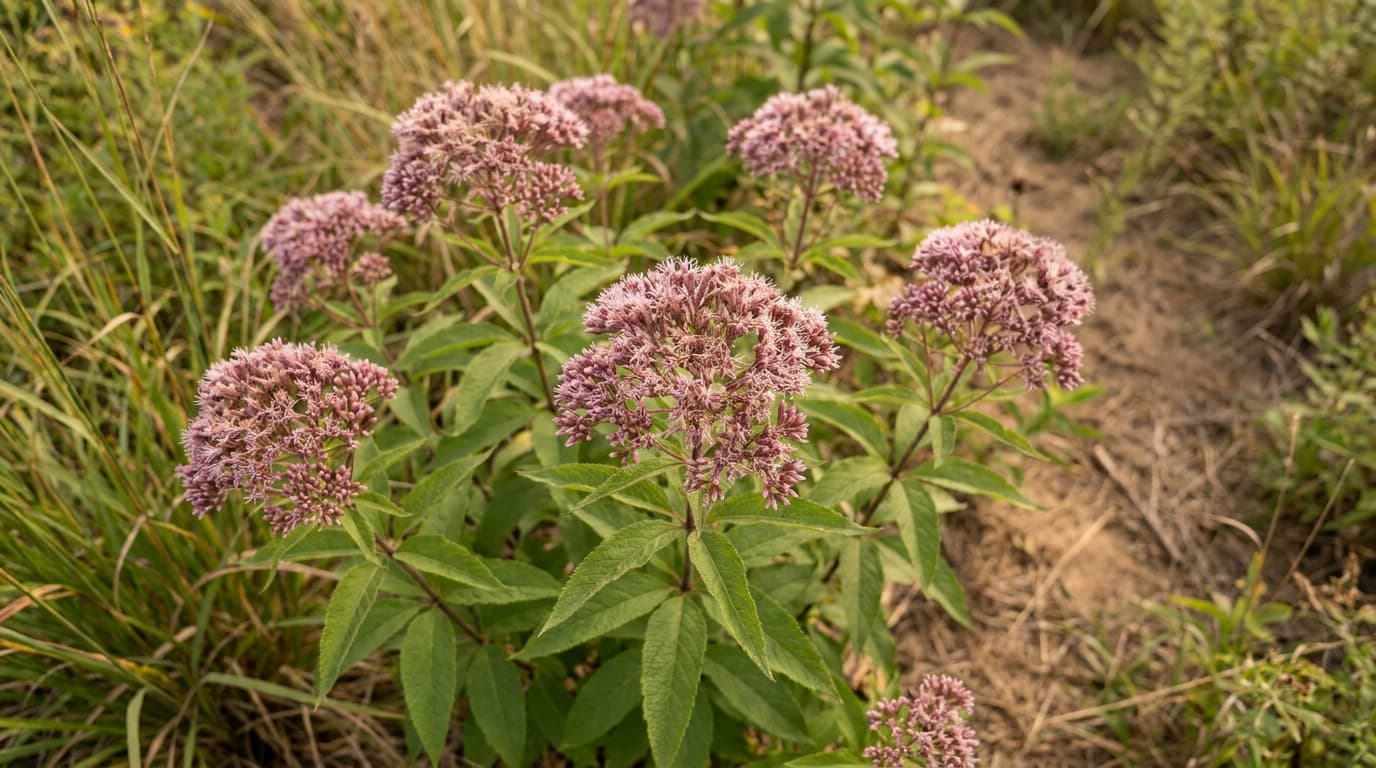 Sweet Joe-Pye Weed growing in a garden