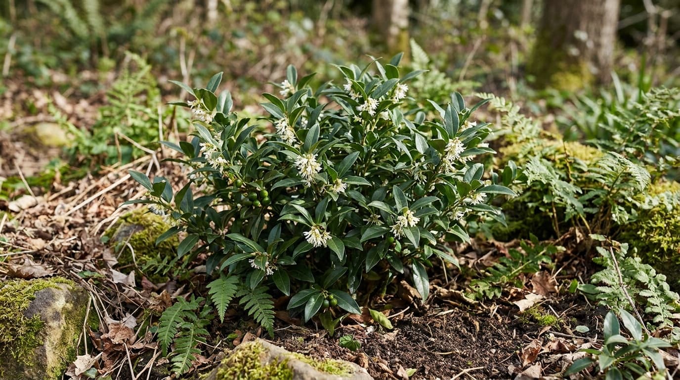 Sweetbox growing in a garden