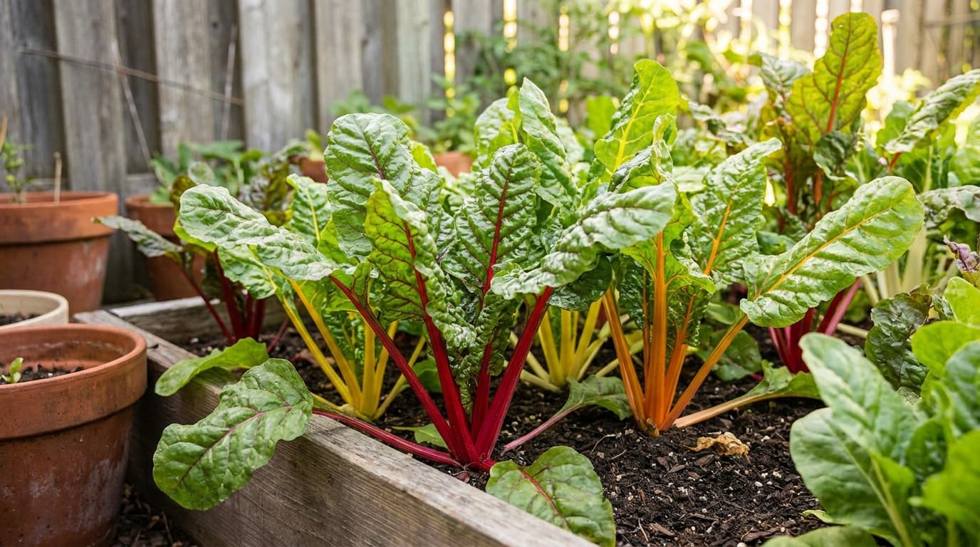 Swiss Chard growing in a garden