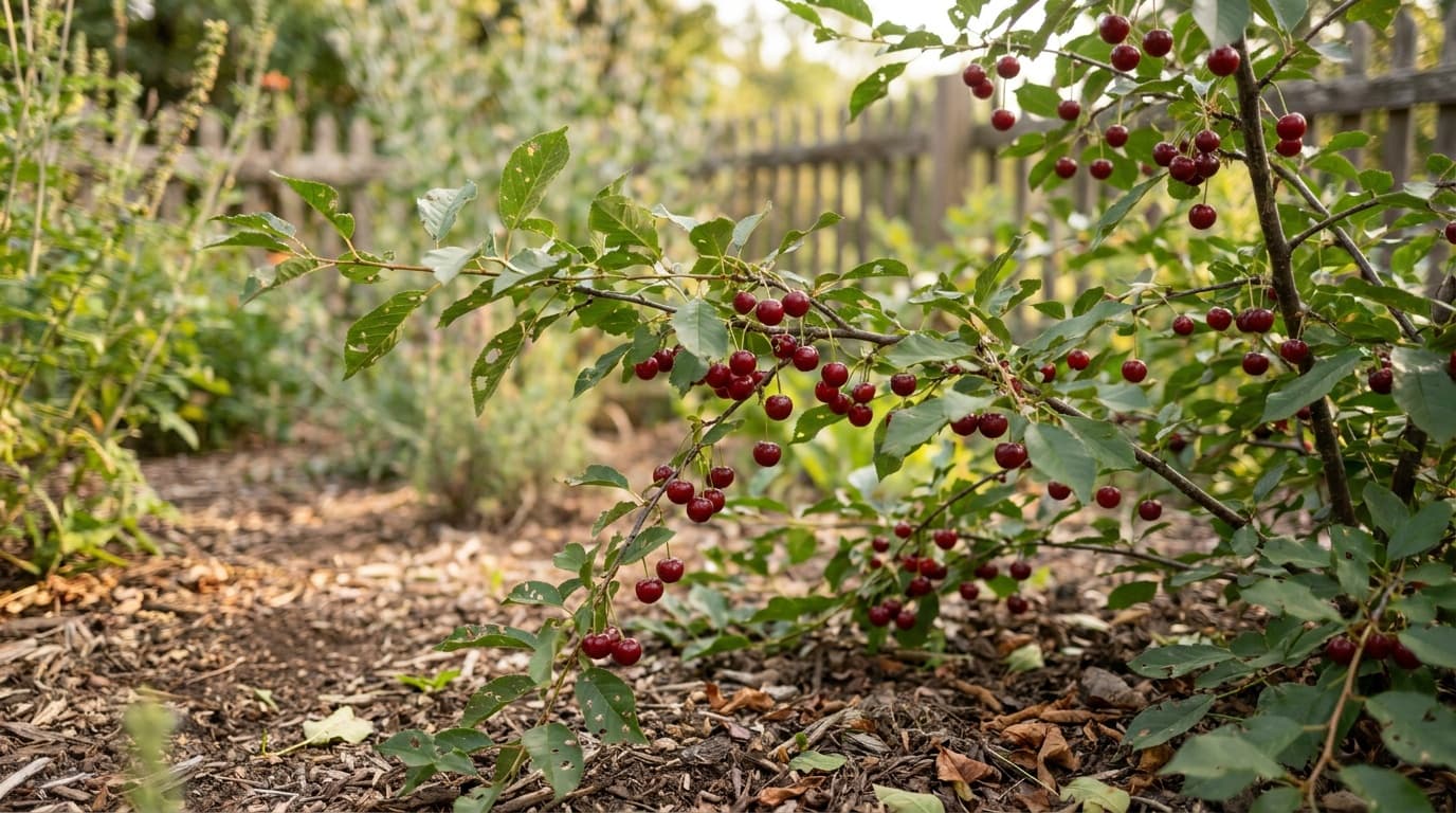 Tart Cherry growing in a garden